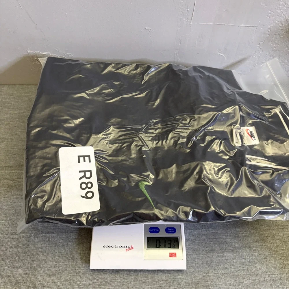 Nike Windbreaker Mens Large Black Vintage 90s Quarter Zip Neon Green Logo ER89